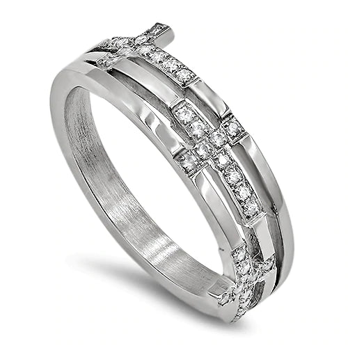 Trinity Cross Faith Hope Love Ring