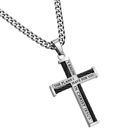 Cable Courage Cross 24” Necklace