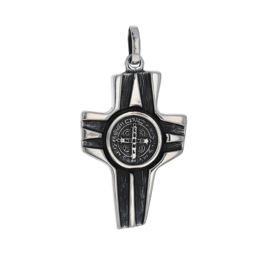 Sterling Silver St Benedict Artisan Cross