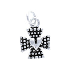 Beaded Love Cross Sterling Silver Charm