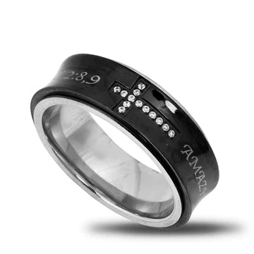 Amazing Grace Black Spinner Ring