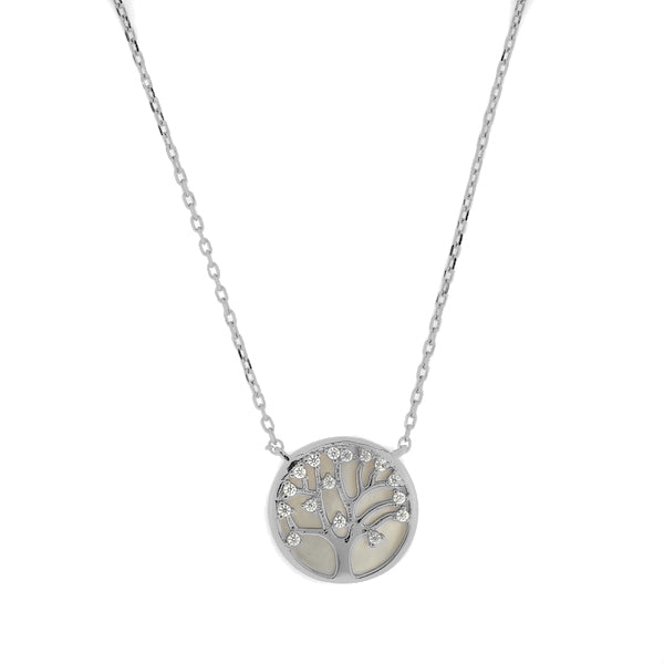Sterling Silver Pearl Tree of Life Necklace