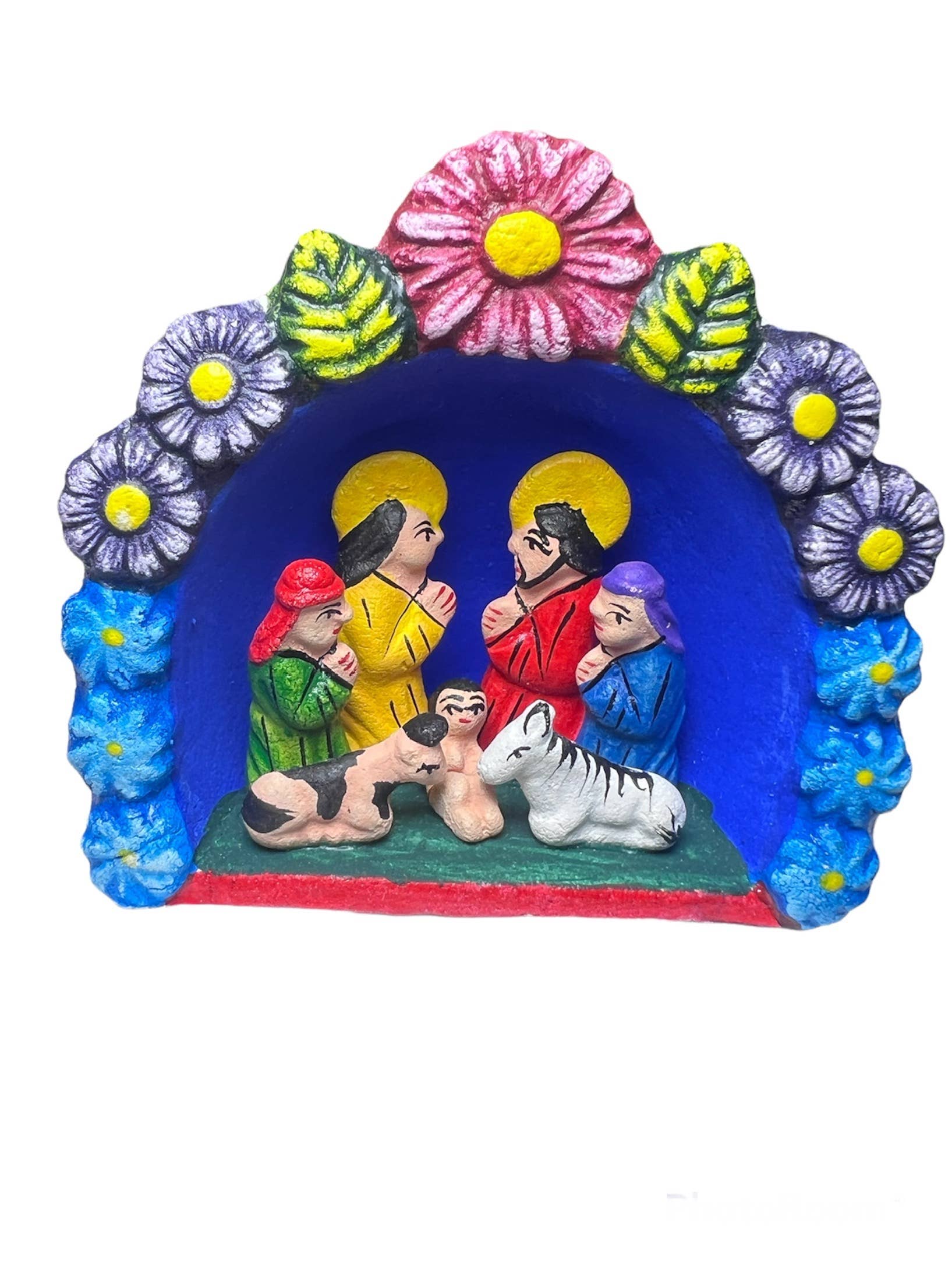 Small 3" Tocto Round Nativity Retablo