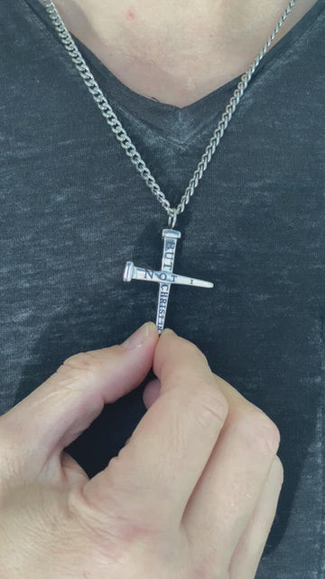 Nail Cross Fear Not 24" Necklace