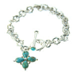 Sterling Silver Turquoise Cross Toggle Bracelet