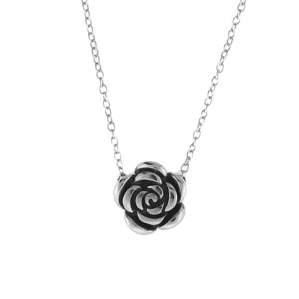 Sterling Silver Rose Bud Necklace