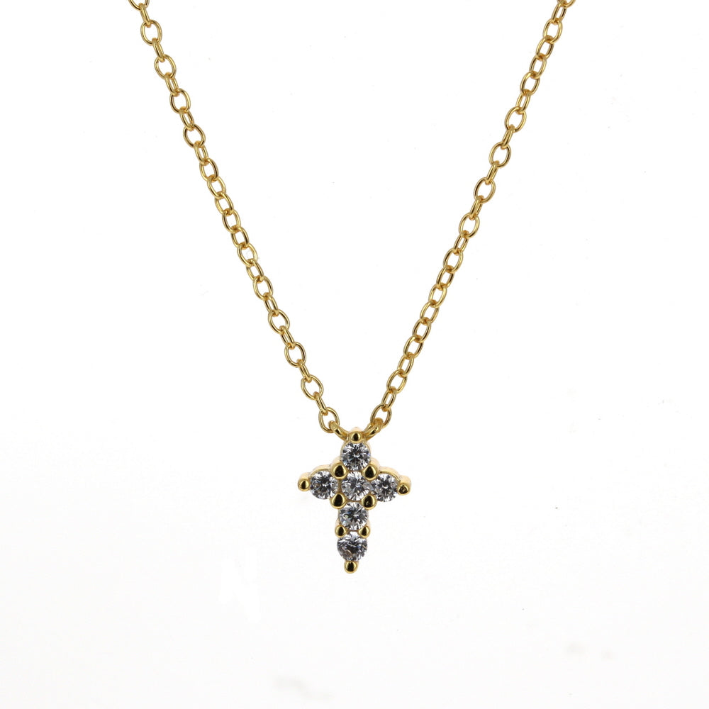 Mini CZ Cross Necklace