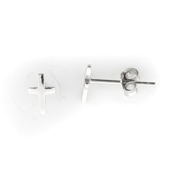 Sterling Silver Mini Cross Studs