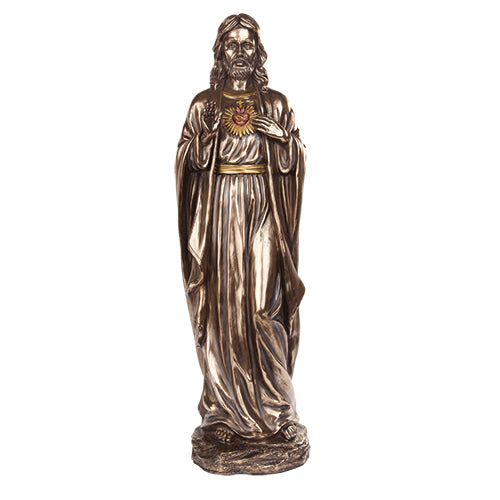 18" Bronze Sacred Heart of Jesus Statue