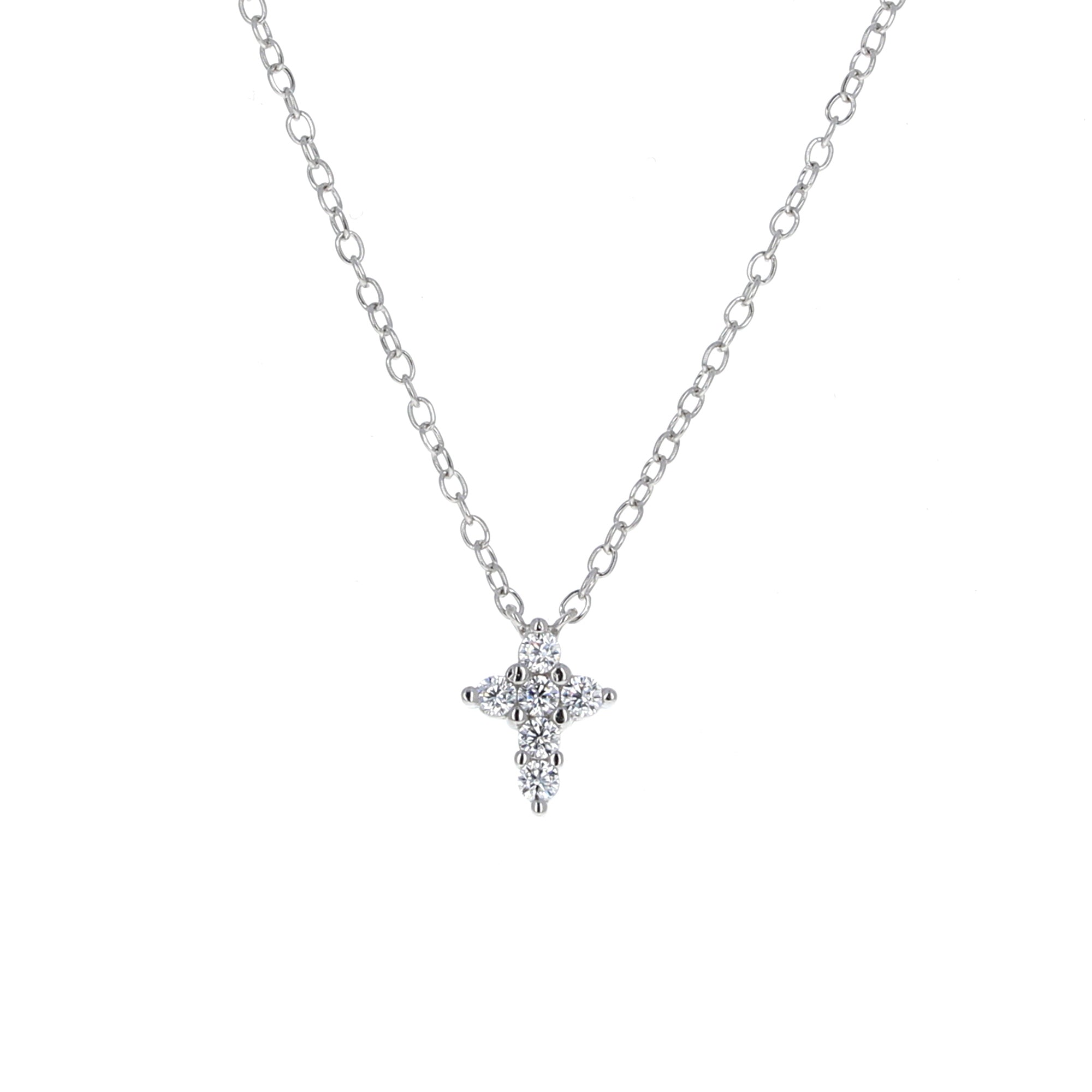 Mini CZ Cross Necklace