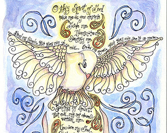 Holy Spirit Prayer with Dove Artwork