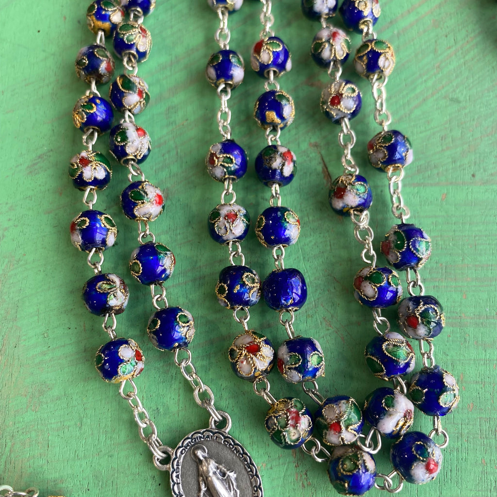 Cloisonne Floral 8MM Rosary