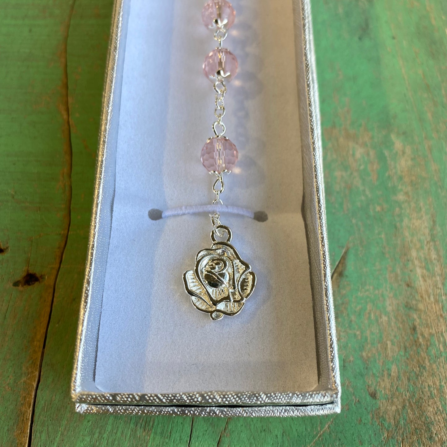 Boxed Crystal Rosary Bracelet