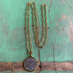 Two-Tone St Benedict Paperclip Necklace or Bracelet or Earrings