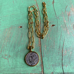 Two-Tone St Benedict Paperclip Necklace or Bracelet or Earrings