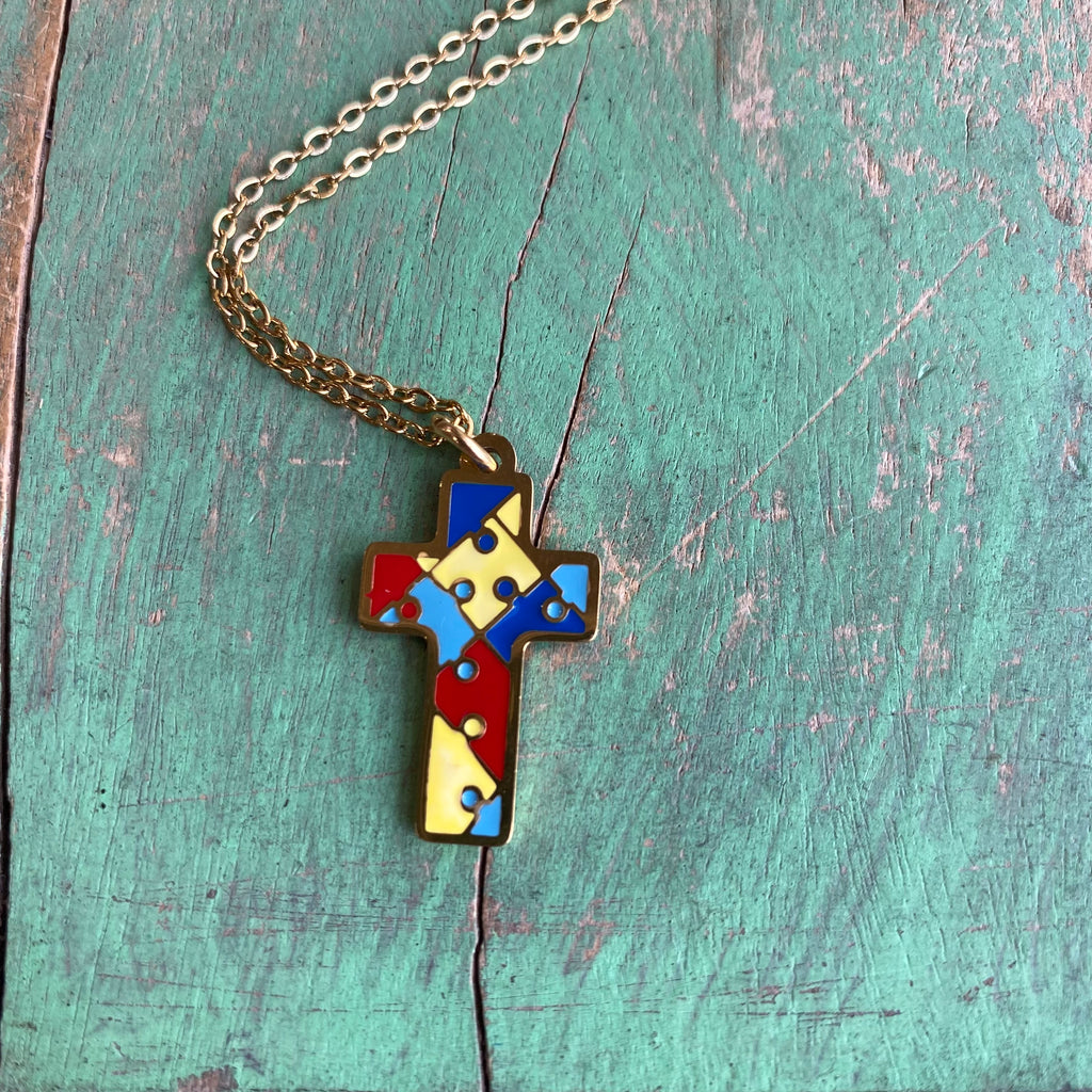 Autism Cross Necklace
