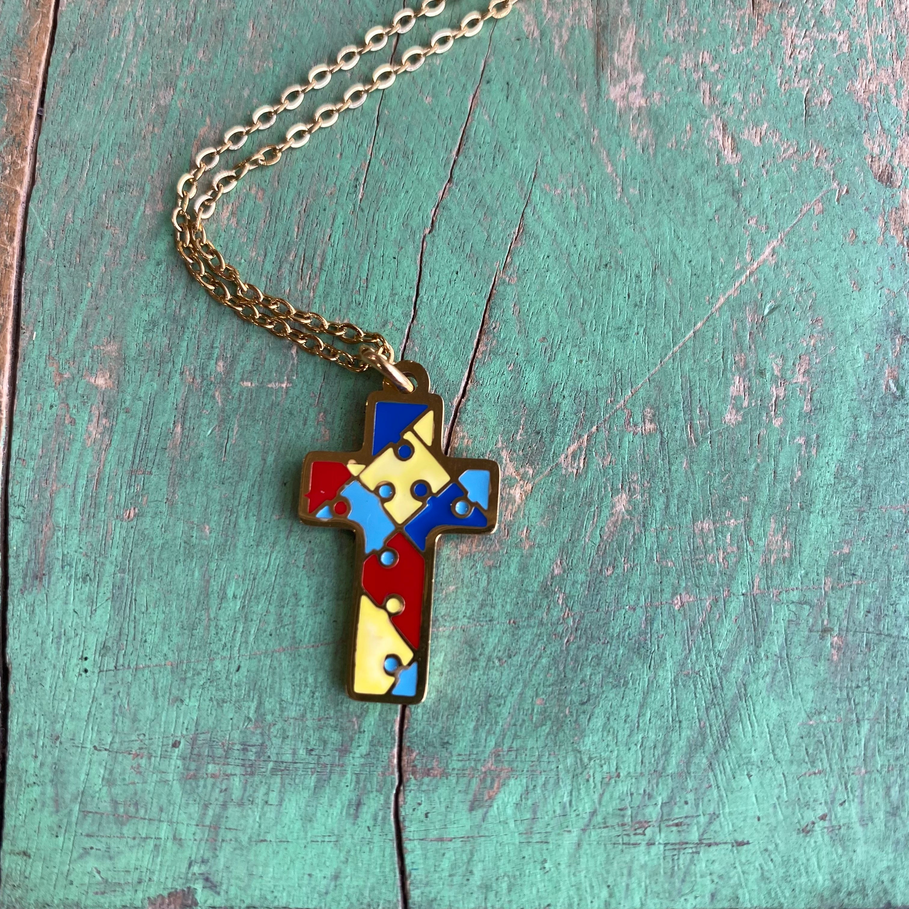 Autism Cross Necklace