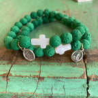 St Jude Green Lava Bracelet