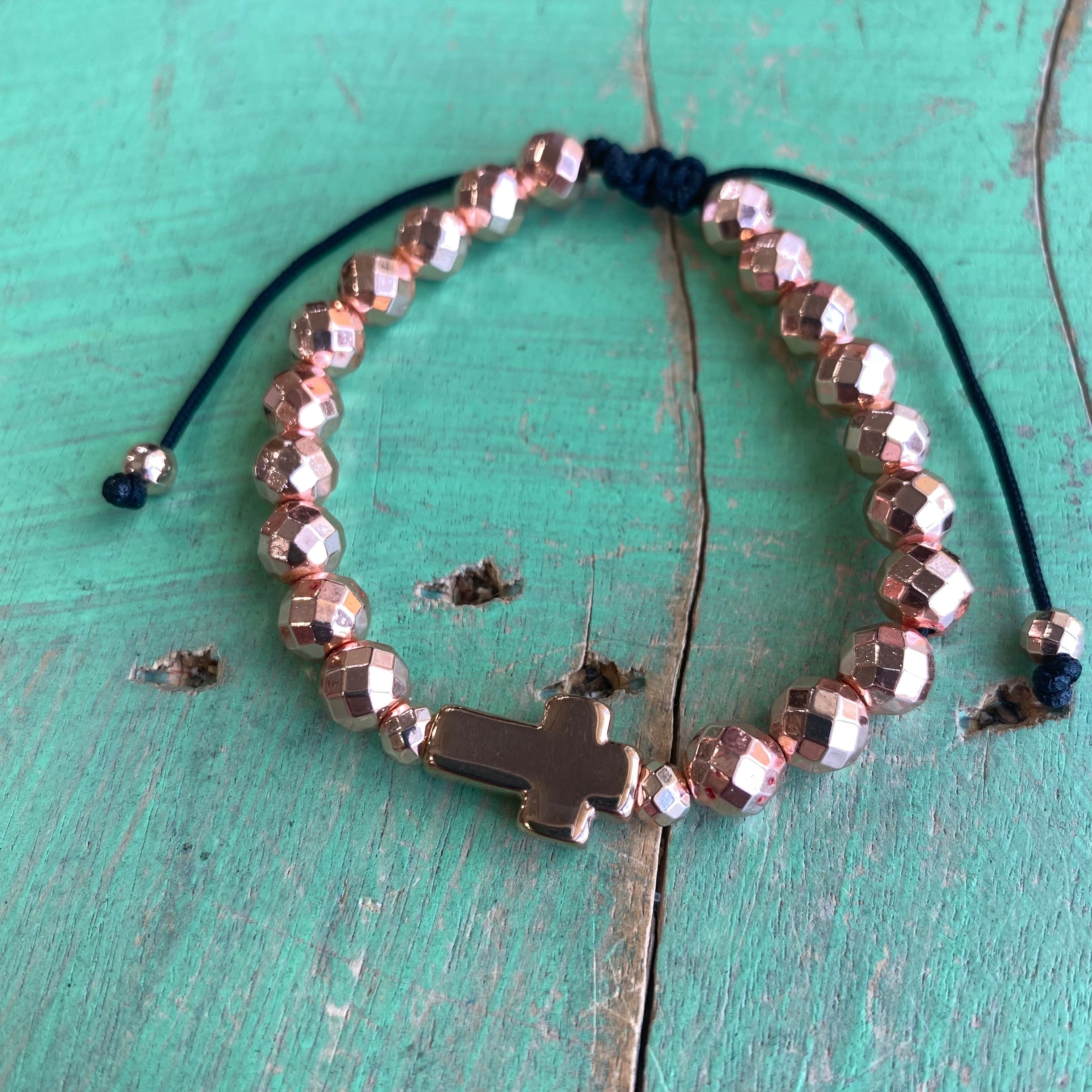Rose Gold Hematite Adjustable Bracelet