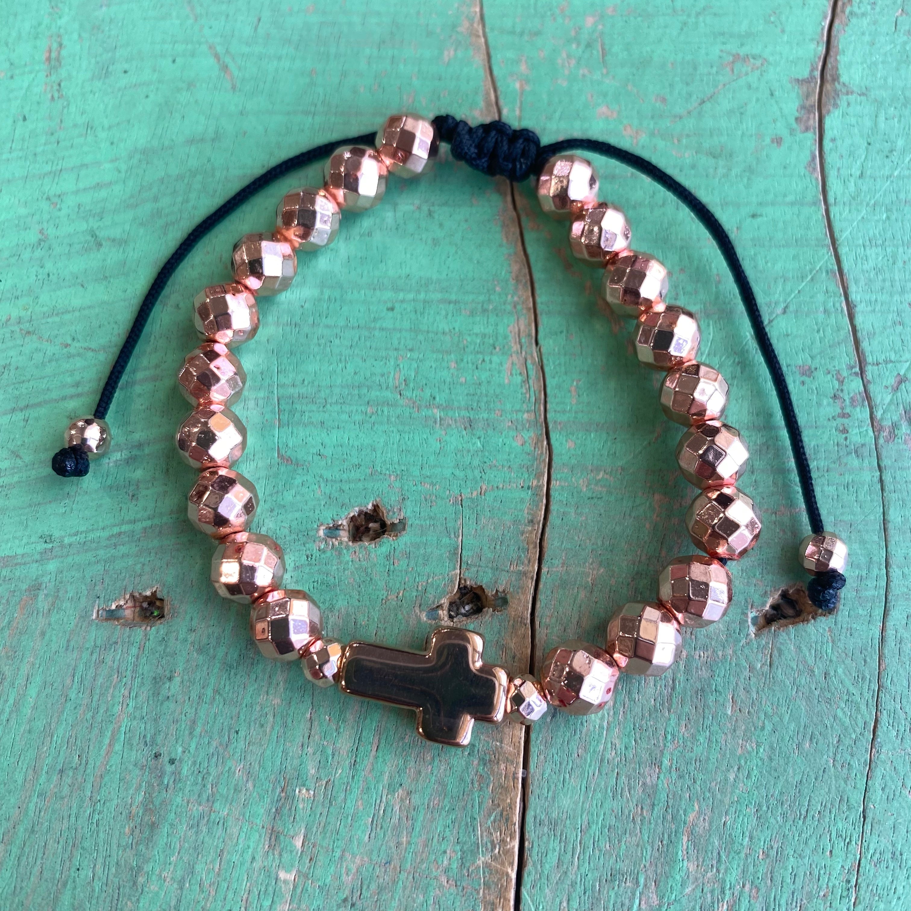 Rose Gold Hematite Adjustable Bracelet