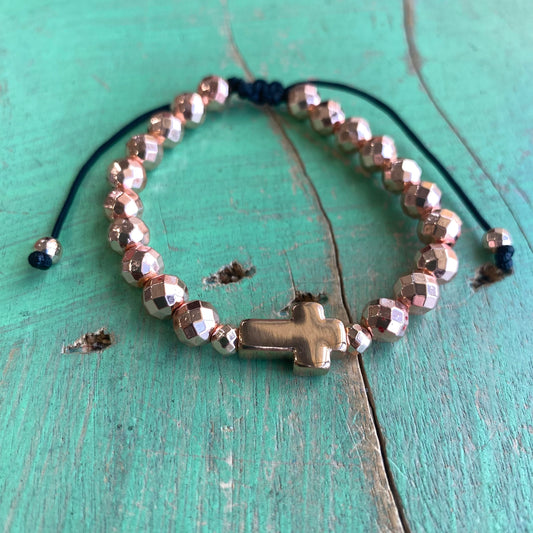 Rose Gold Hematite Adjustable Bracelet