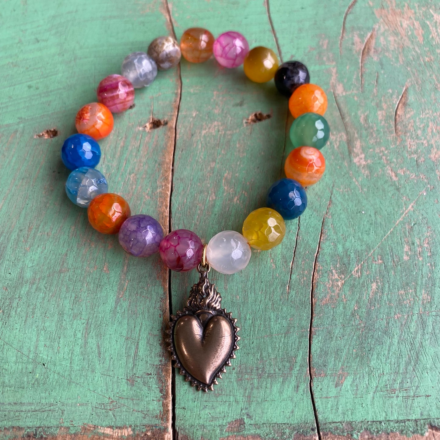 Multicolor Agate Faith Bracelet
