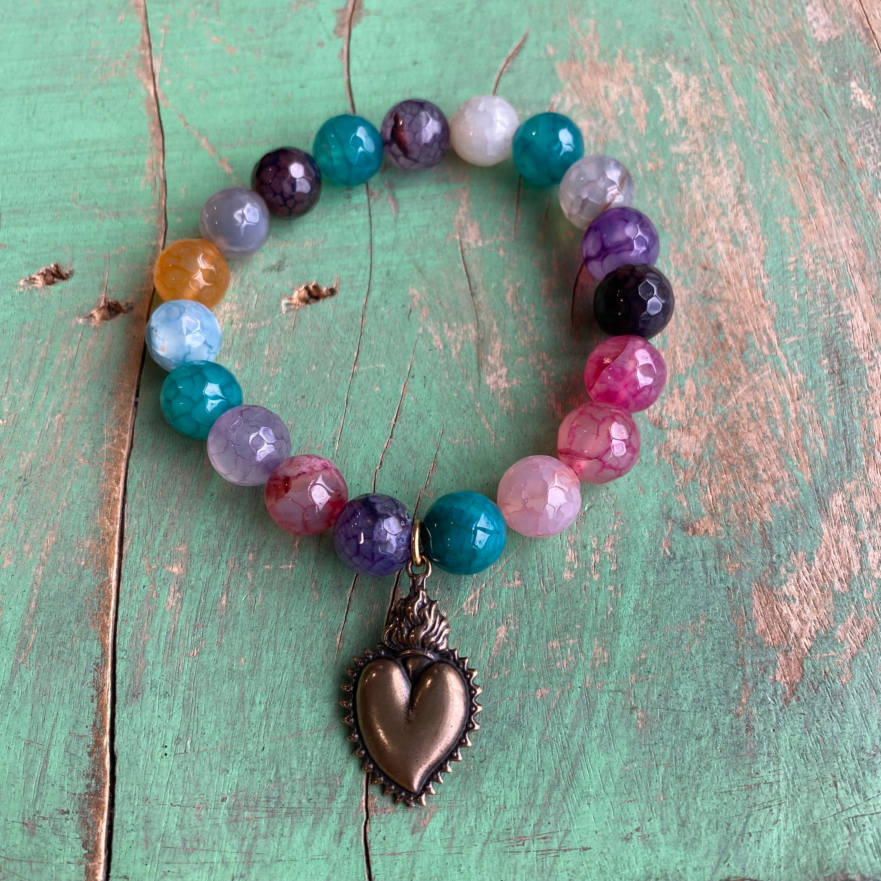 Multicolor Agate Faith Bracelet
