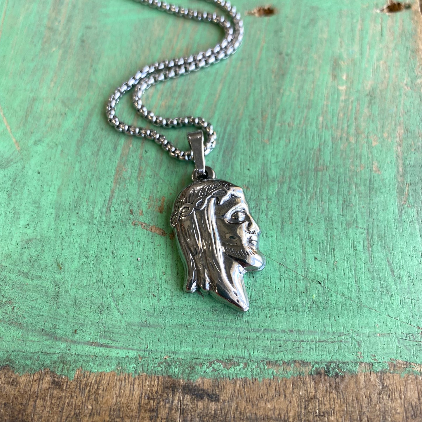 Stainless Steel Face of Jesus Necklace