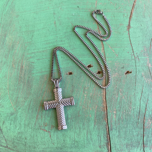 Stainless Steel Striped Cross