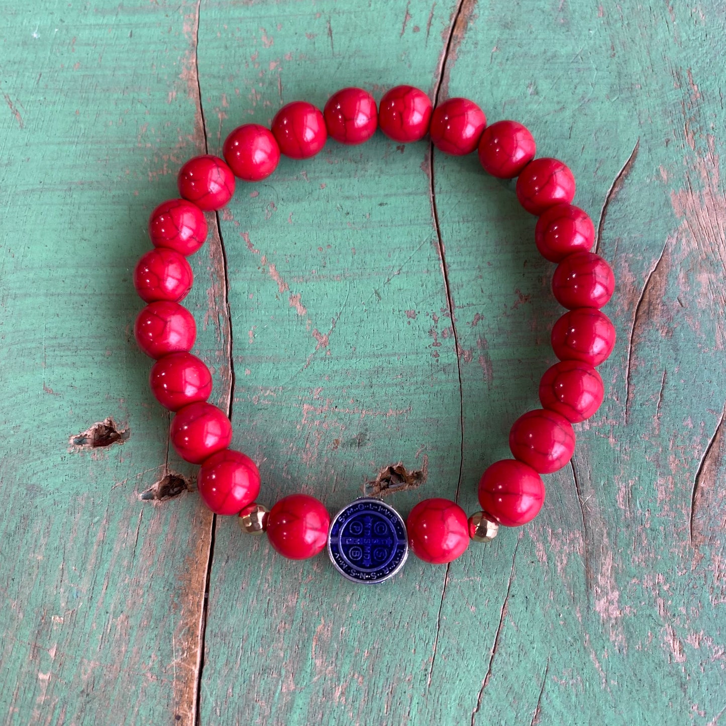 Red and Blue St Benedict Bracelet