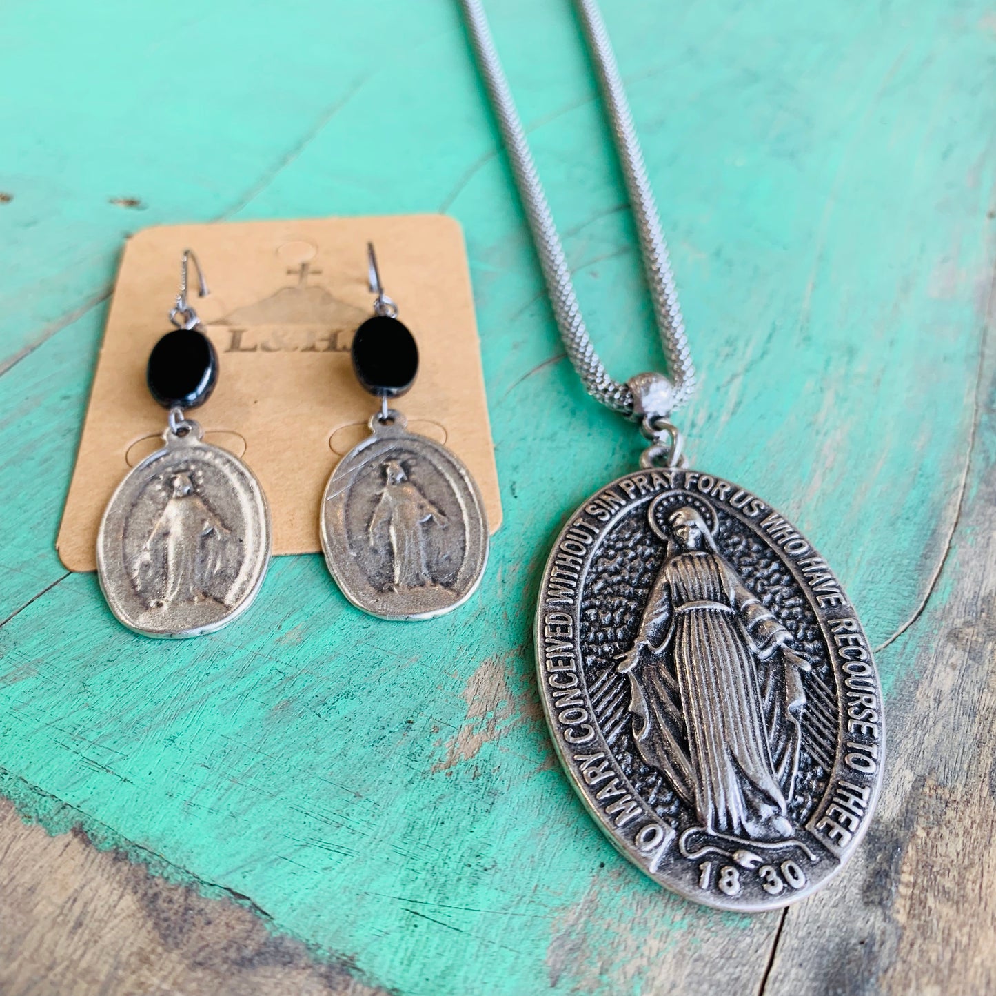 Big Miraculous Medal Earrings