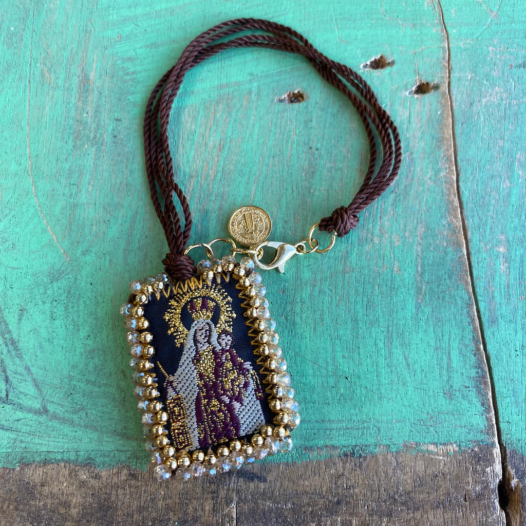 Large Crystal Cloth Scapular Bracelet