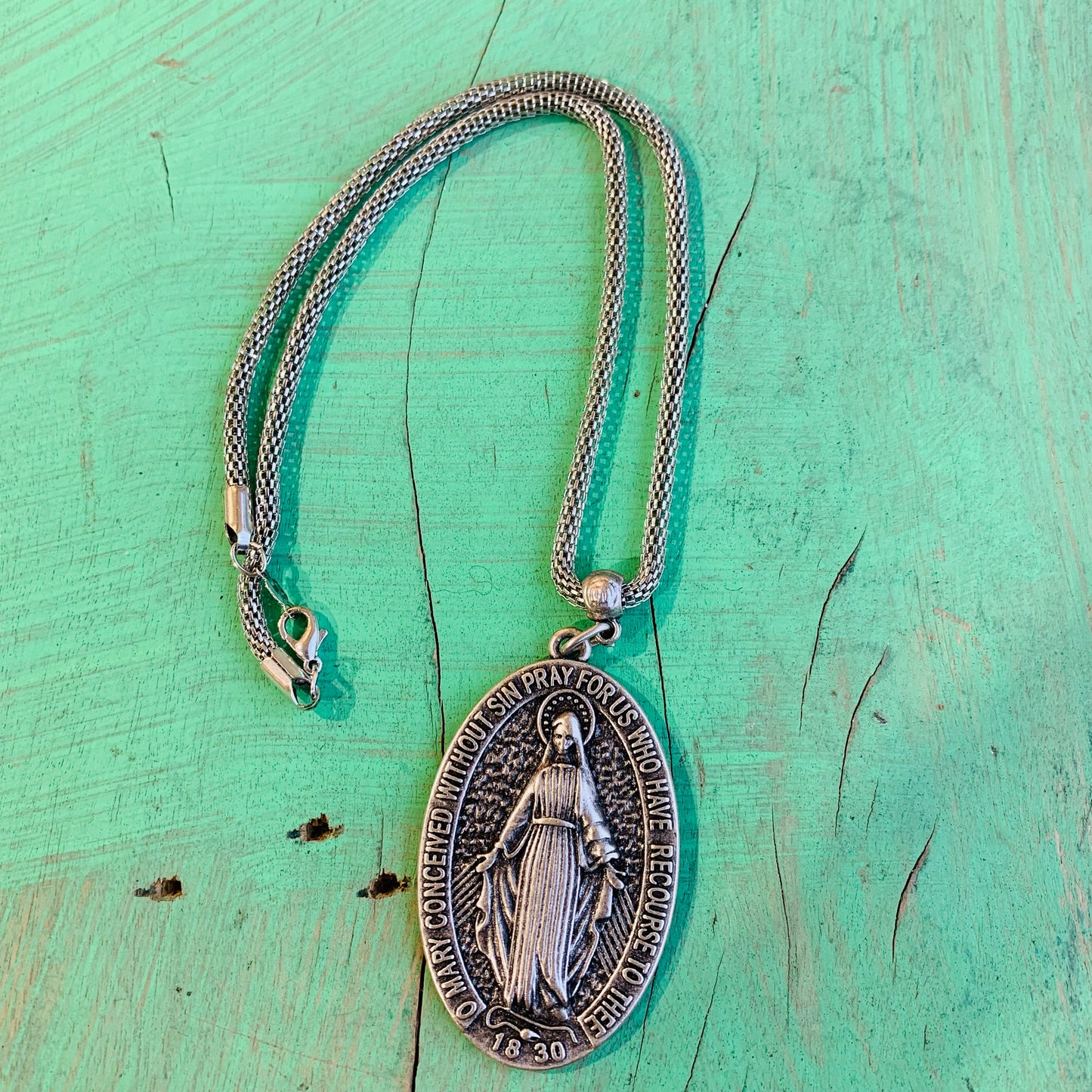 Big Miraculous Medal Necklace