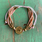 St Benedict Crystal Bead Layer Bracelet