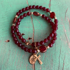 Rosary Wrap Bracelet with Gold Accents