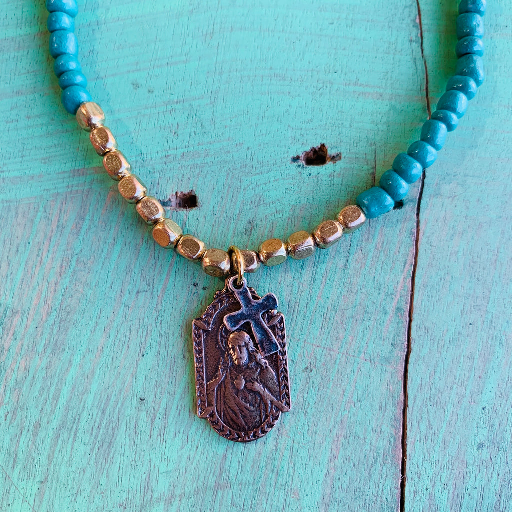 Two-toned Saint Necklace