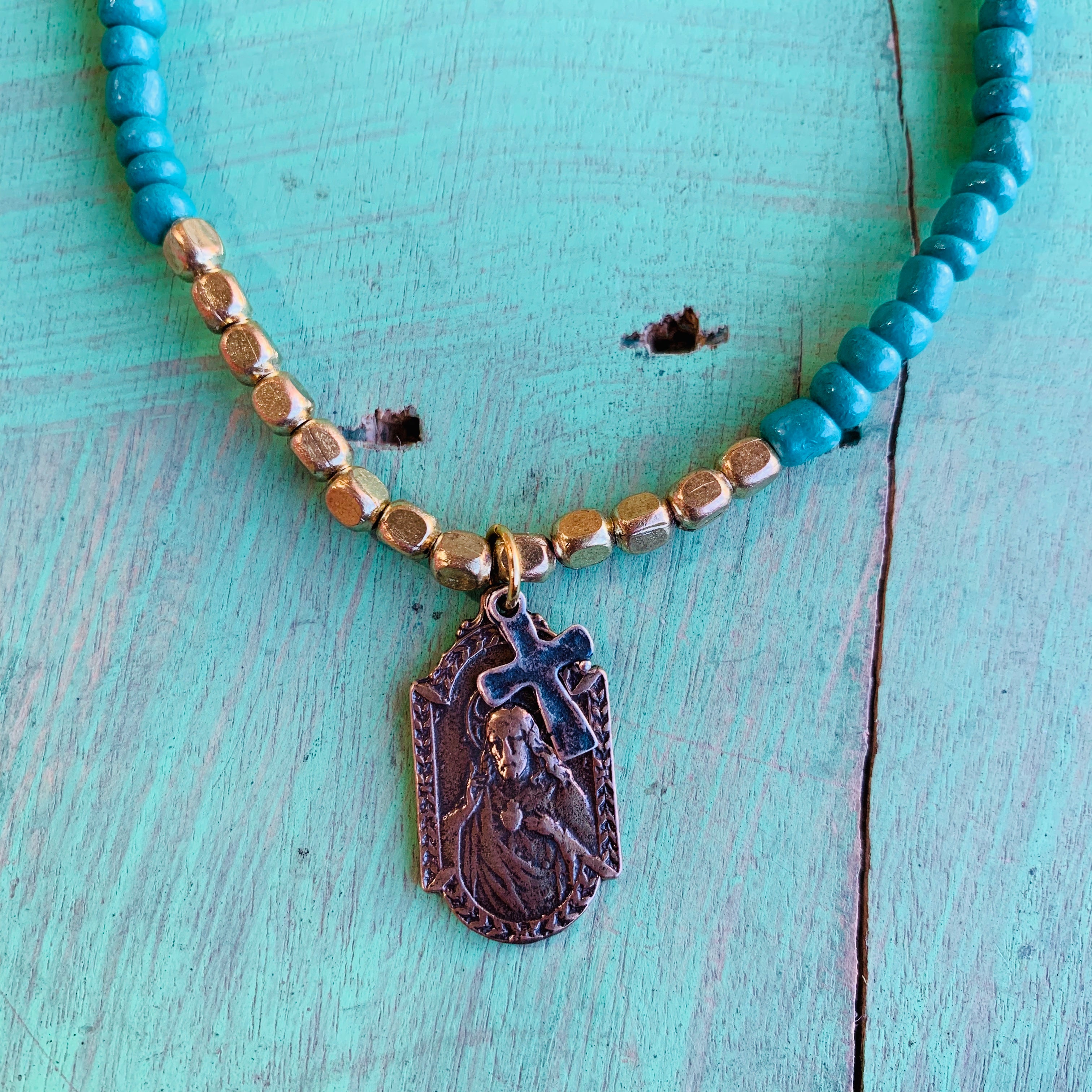 Two-toned Saint Necklace