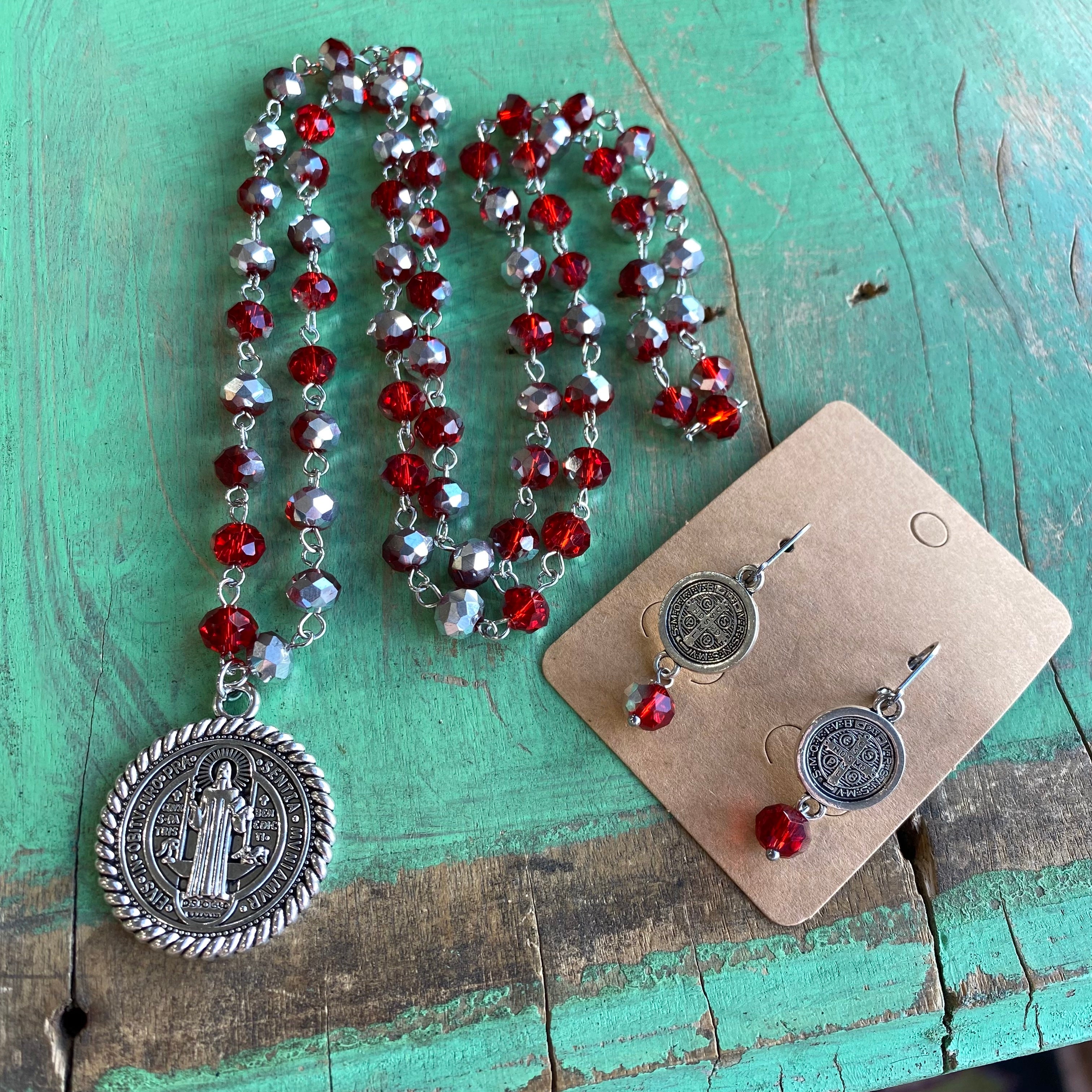 Red Two-Tone Iridescent St Benedict Set
