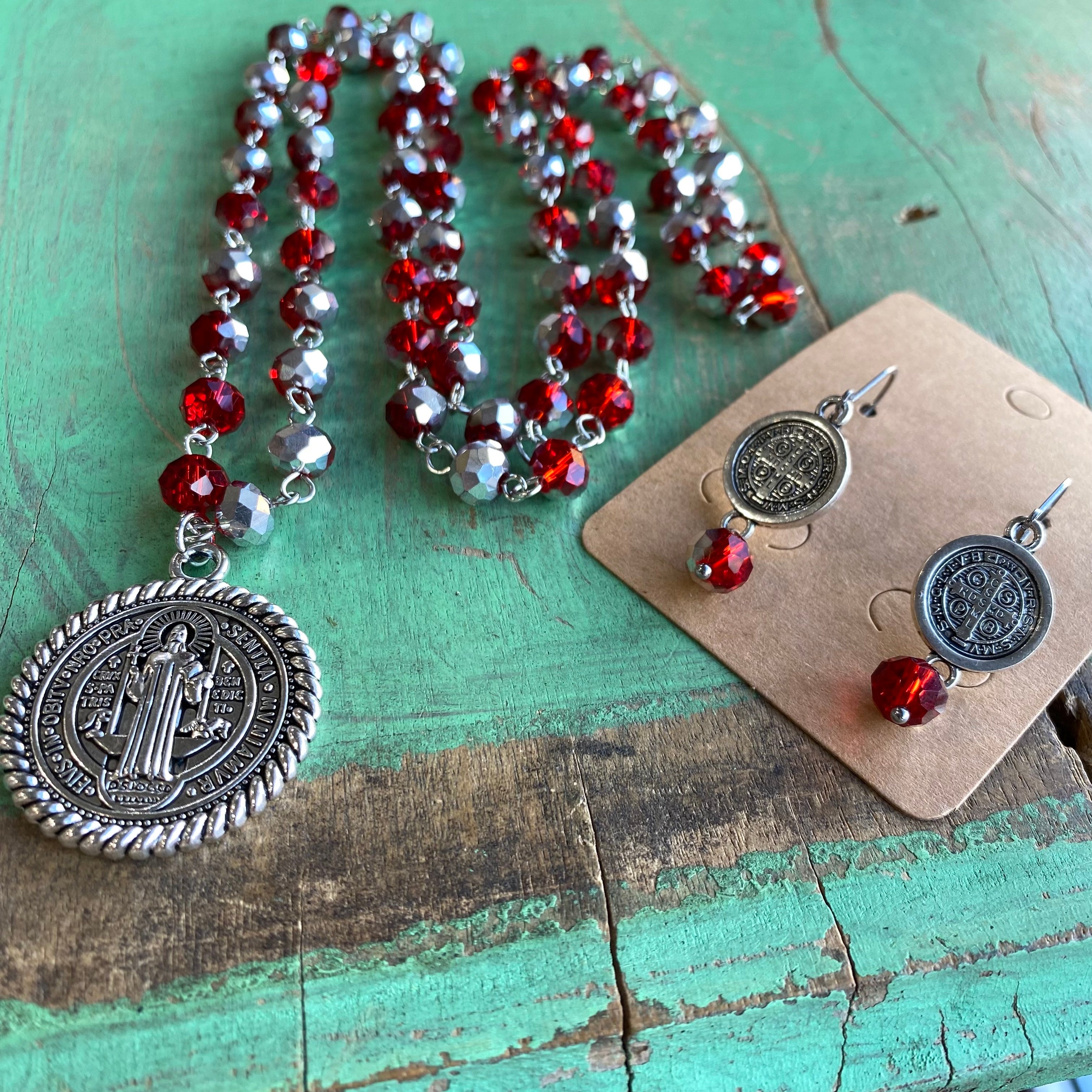 Red Two-Tone Iridescent St Benedict Set
