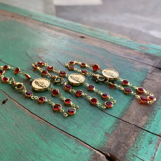 Our Lady of Guadalupe Red Crystal Bead Set