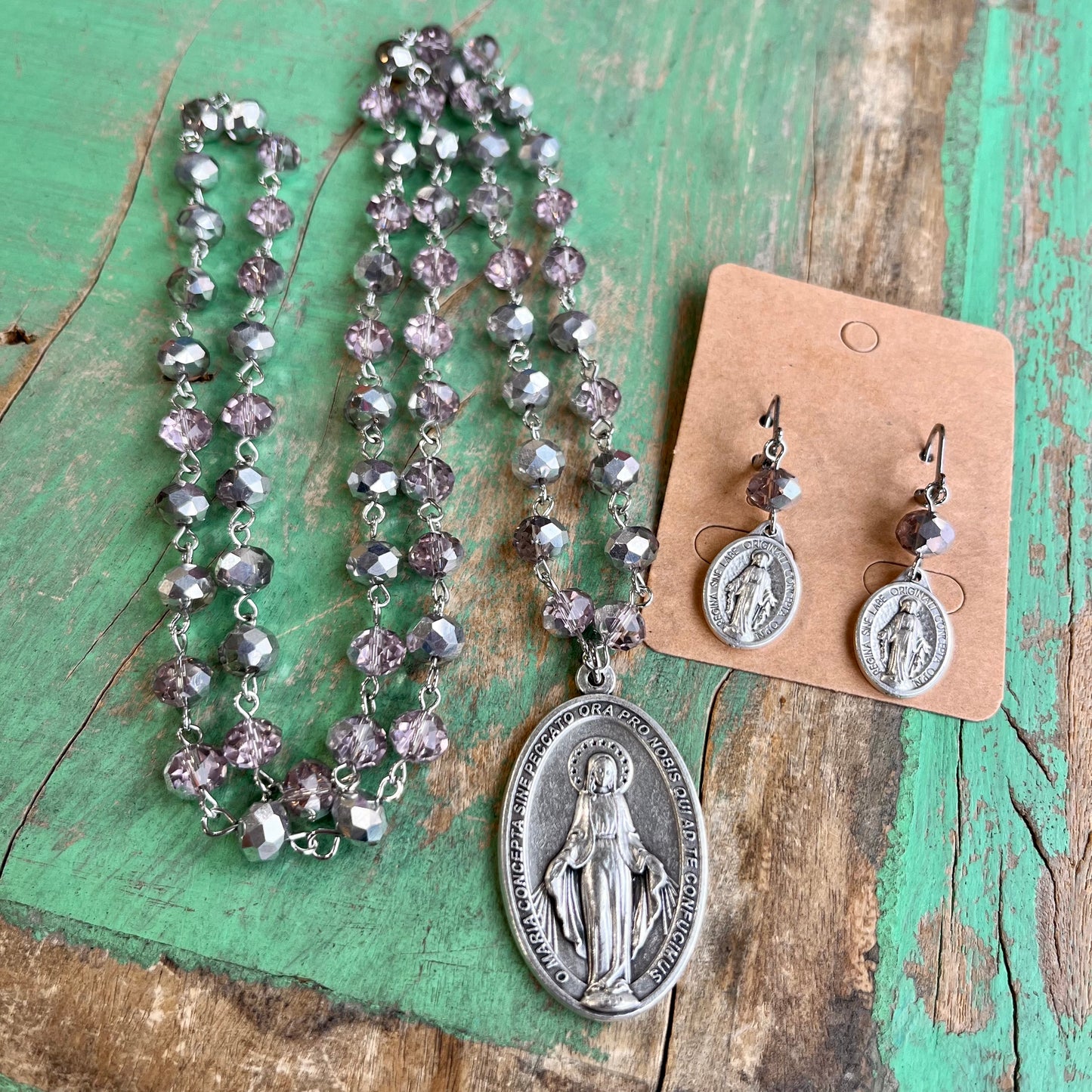 Iridescent Miraculous Medal Set