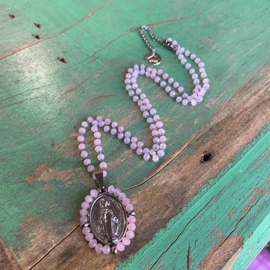 Crystal Miraculous Medal Necklace
