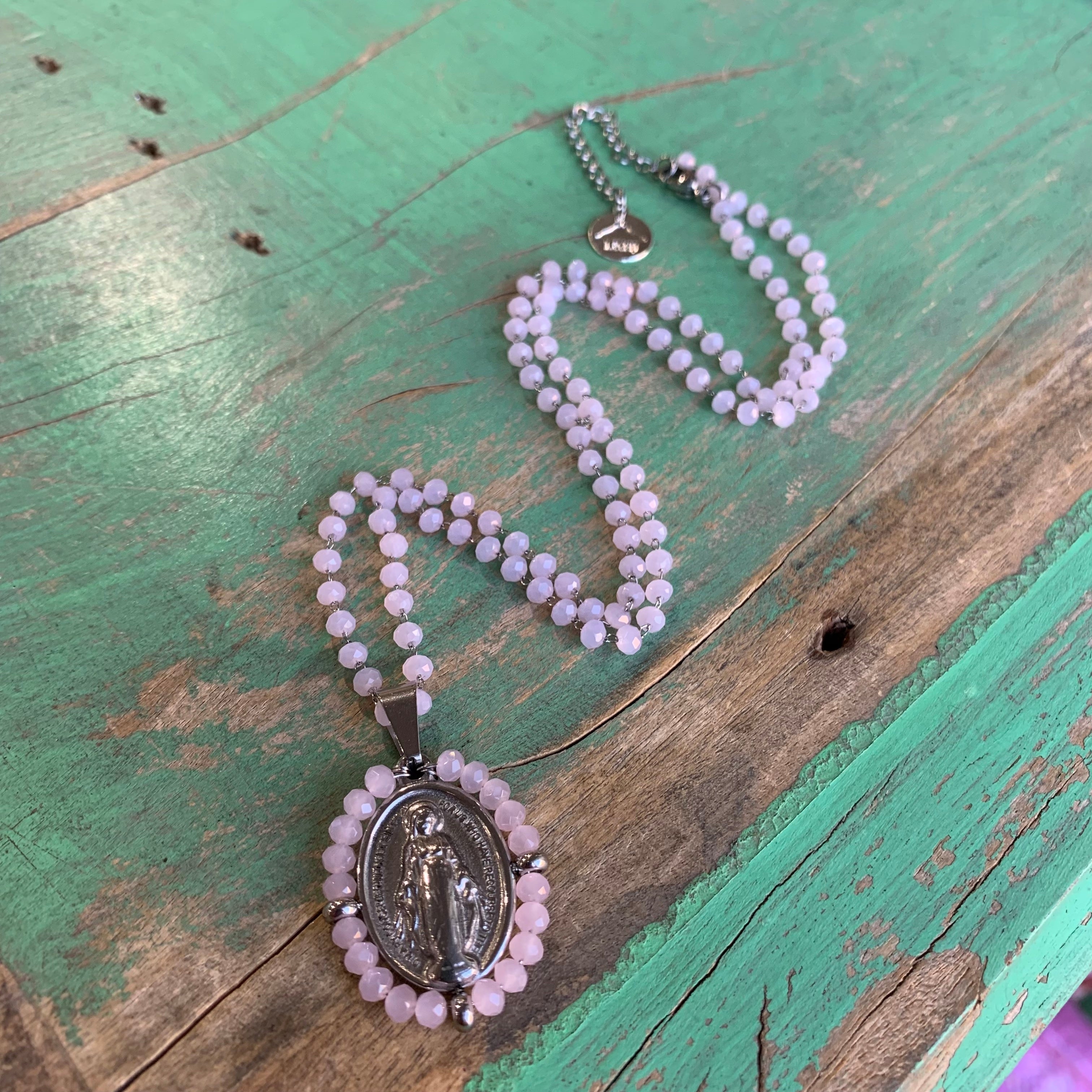 Crystal Miraculous Medal Necklace