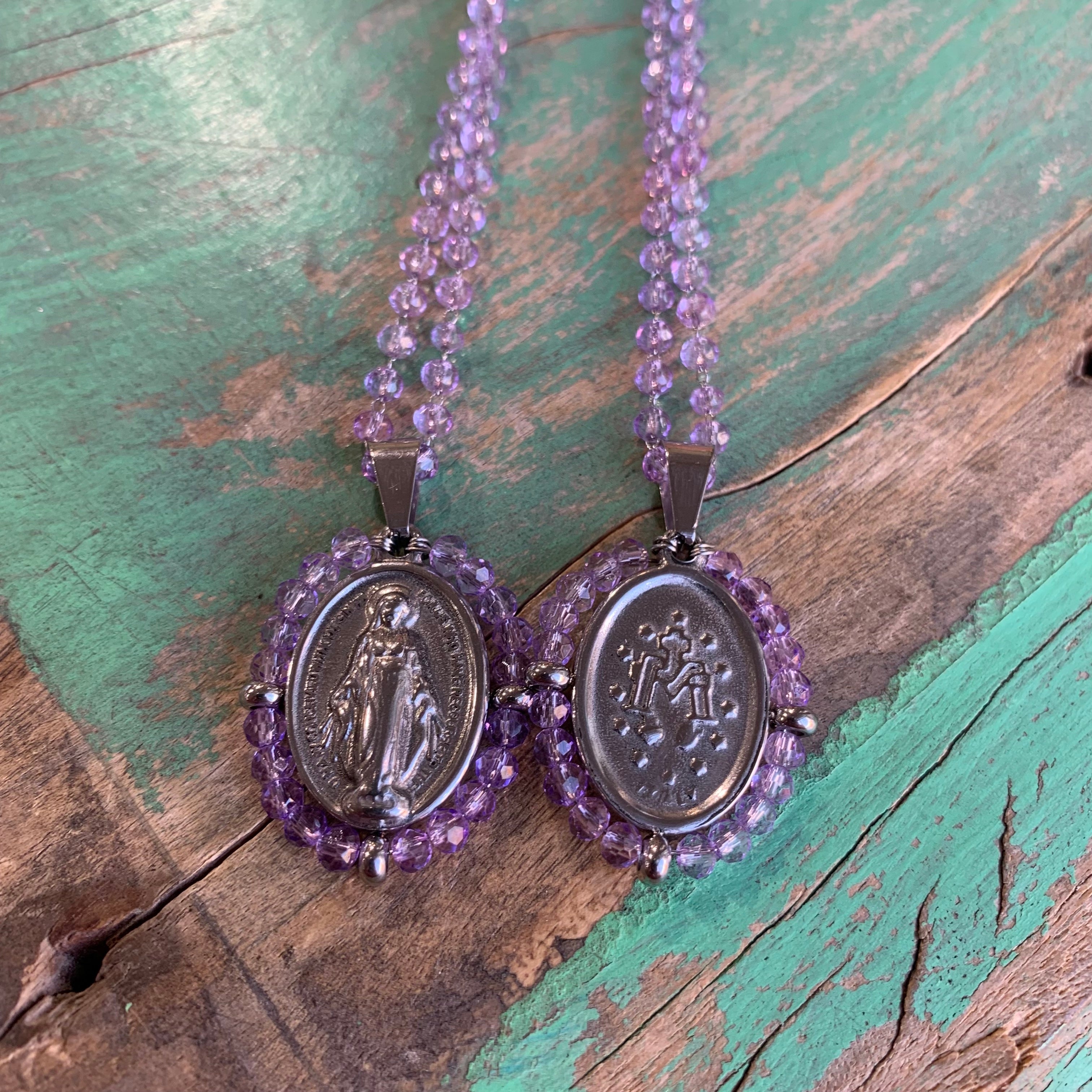 Crystal Miraculous Medal Necklace