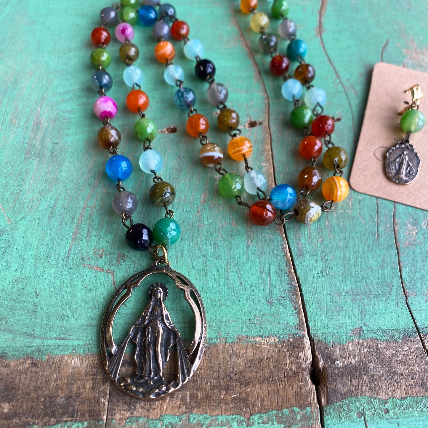 Miraculous Medal Bronze and Agate Collection
