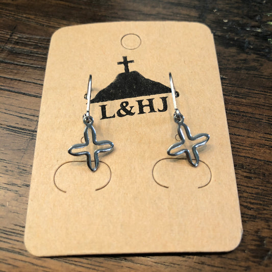 Floating Cross Stainless Steel Earrings