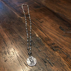 Stainless Steel St Michael Ball Chain Necklace