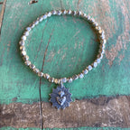 Mini Brass Beaded Sacred Heart Bracelet