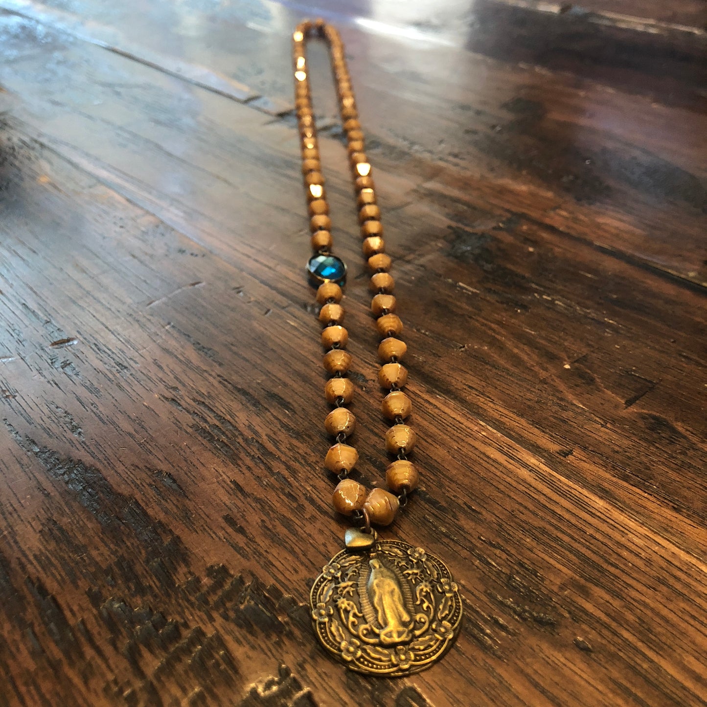 OLG Bronze and Aqua Crystal Drop
