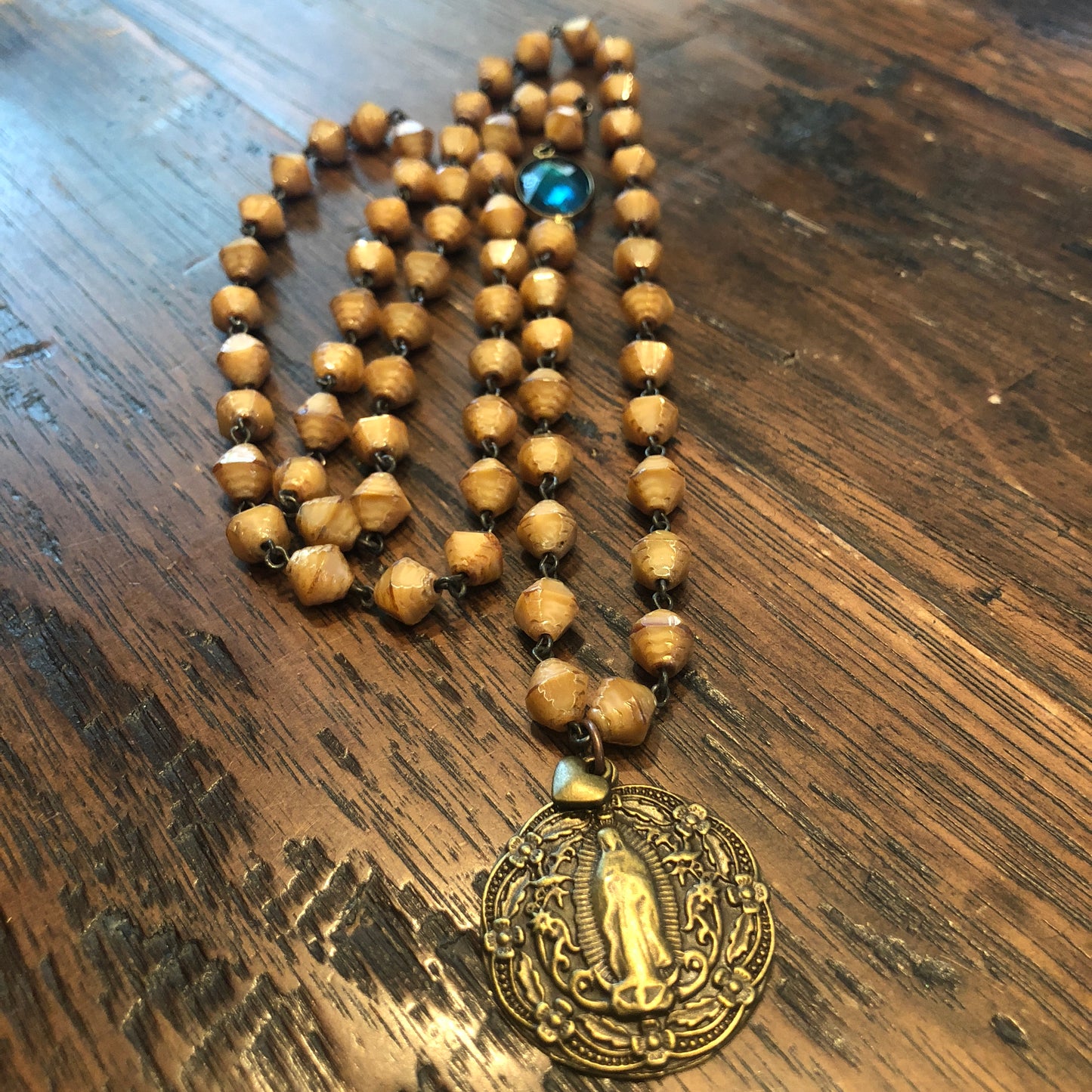 OLG Bronze and Aqua Crystal Drop